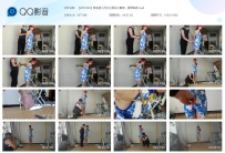 【SZY0364】敬业的小凡灰丝青花小旗袍，直臂吊虐