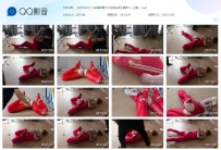 【SZY0333】小呆棒球帽少女红色连体丝捆绑TJ（上集）