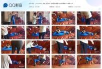 【JSYC0066】瑾萱 蓝色胶衣 欧式直臂捆绑 丝袜套头勒嘴 DD刺激