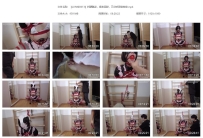 【LJYMZ0013】折腿跪姿，绳套吊脖，三点式固定拘束