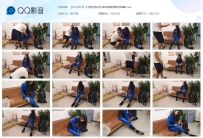 【JSYC0018】艾可蓝色胶衣皮革束缚镣铐缠身芭蕾靴