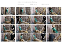 【SXYC0264】诺米 绿旗袍 超大口球老虎凳